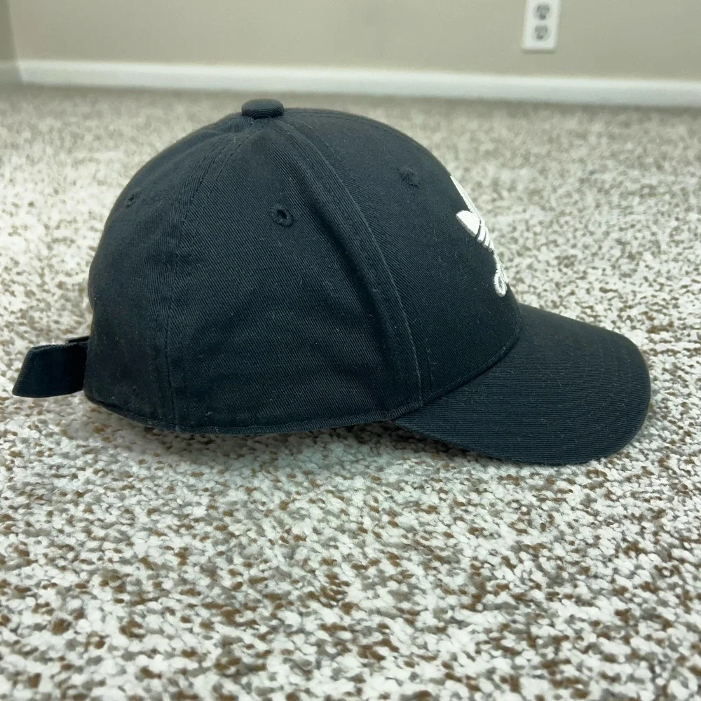 Adidas Hat Cap Strap Back Mens One Size Black Trefoil Logo Dad Baseball Sports
